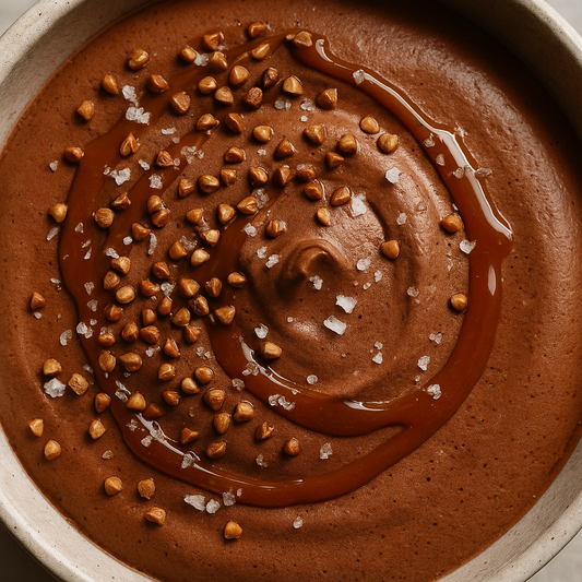 MOUSSE CHOCO + SARRASIN + SAUCE CACAHUÈTES MISO ⋅ 5-6 personnes